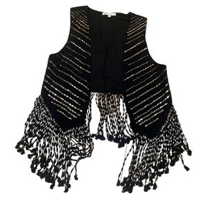 EUC Maje Fringe Fall Vest
